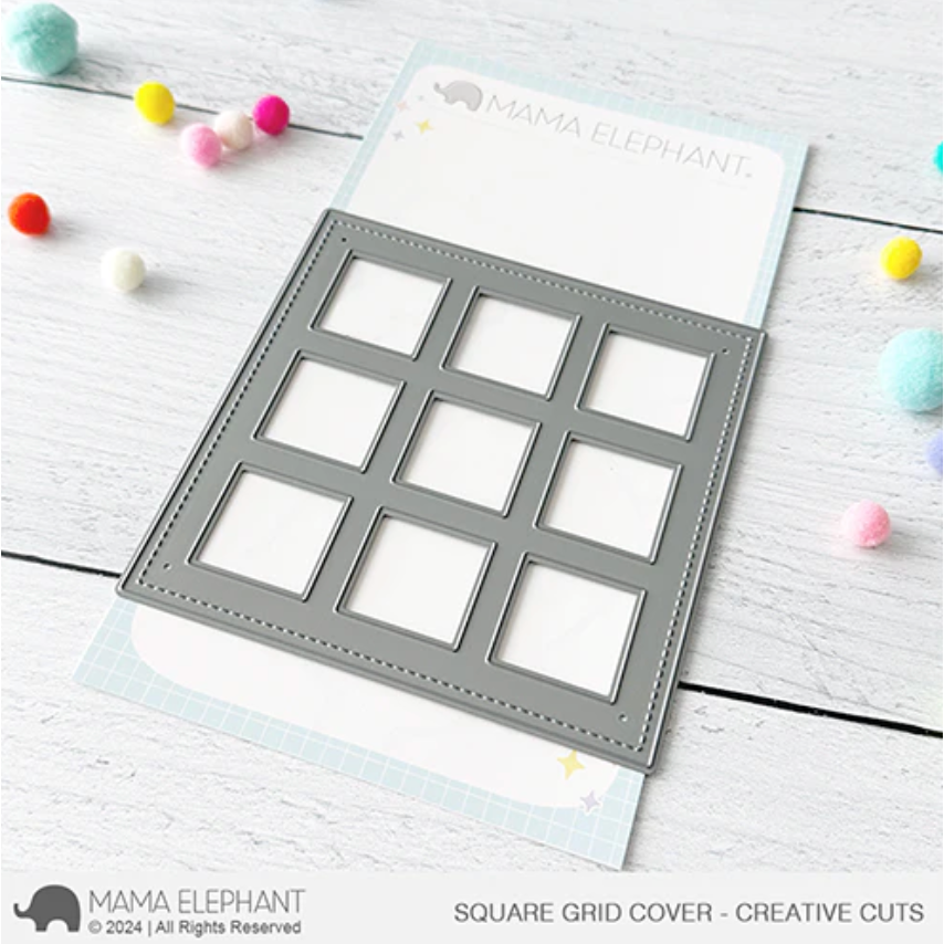 Mama Elephant Square Grid Cover Creative Steel Die