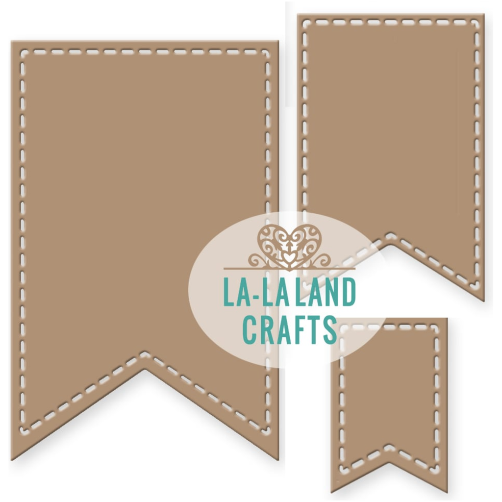 La-La Land Crafts STITCHED PENNANTS Die Set 8296*