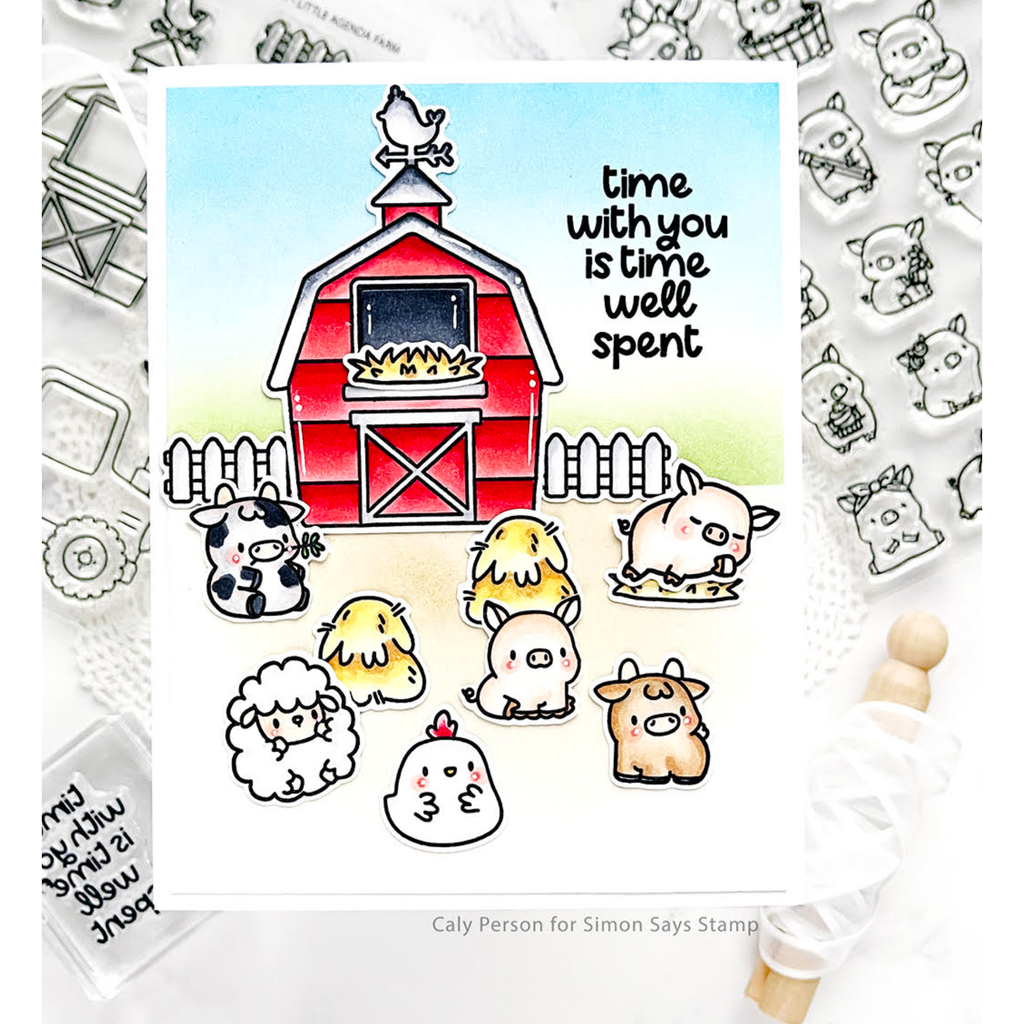 Mama Elephant Clear Stamps Little Cow Agenda red barn | color-code:ALT04