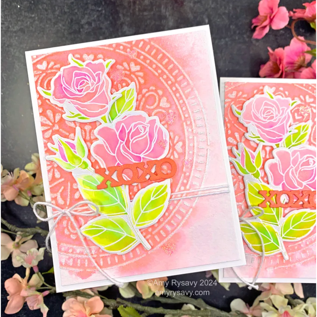 Tim Holtz Distress Sugary Gumdrop Mica Stain Ranger Valentine’s Watercolor Card | color-code:ALT03