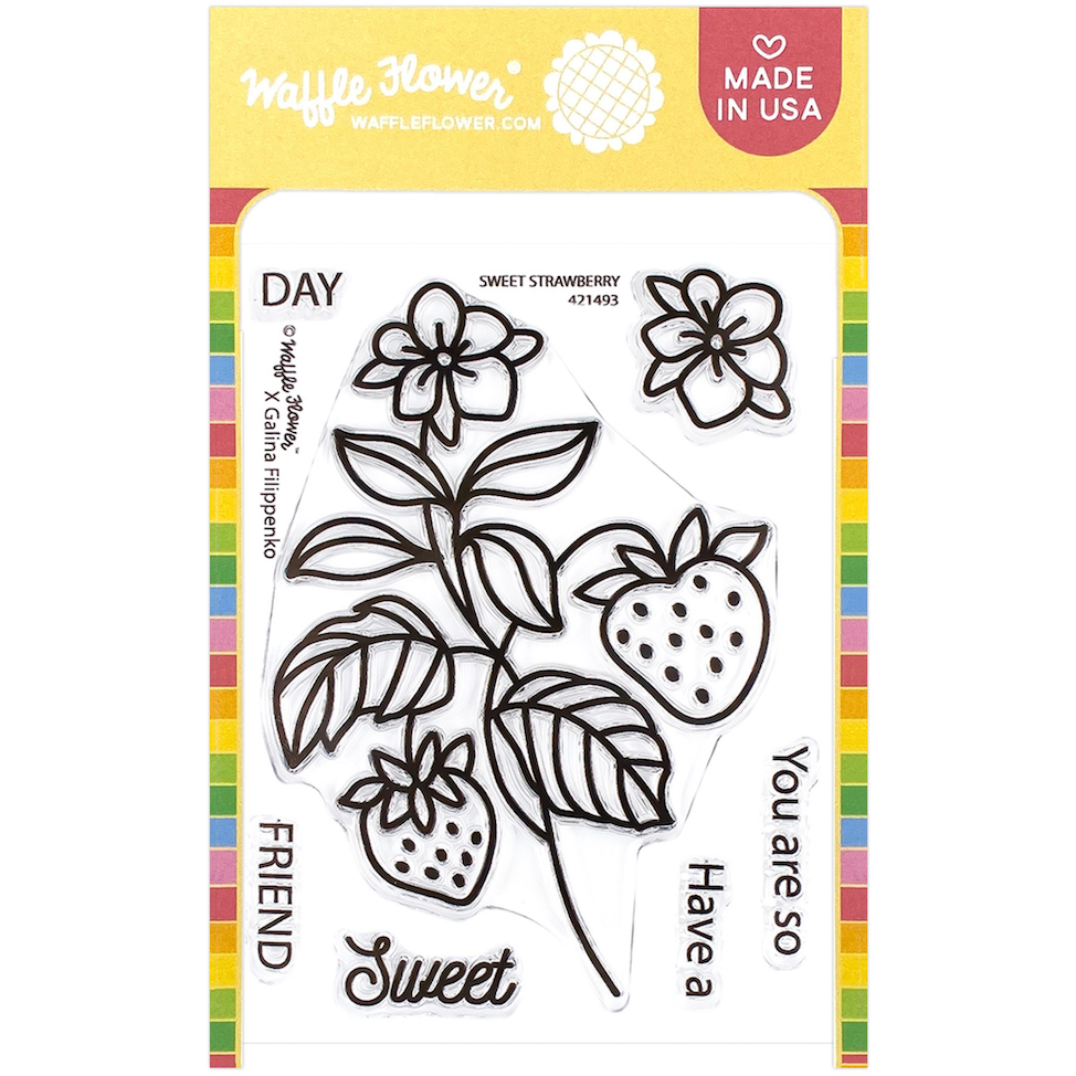 Waffle Flower Sweet Strawberry Clear Stamps 421493