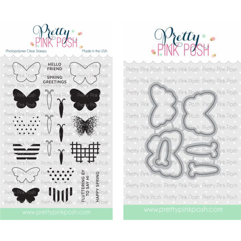 Pretty Pink Posh Decorative Butterflies Clear Stamp and Die Set