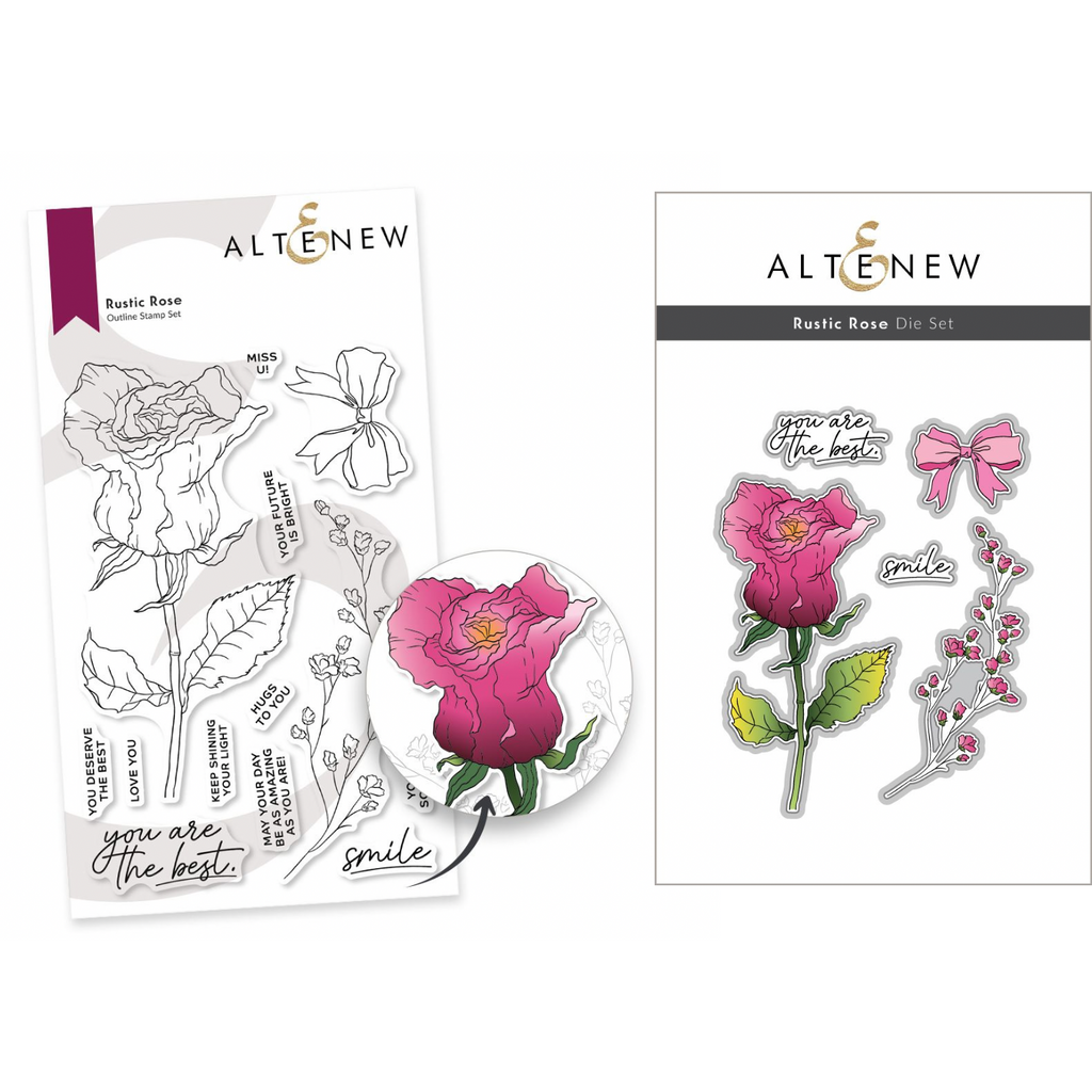 Altenew Rustic Rose Clear Stamp and Die Set