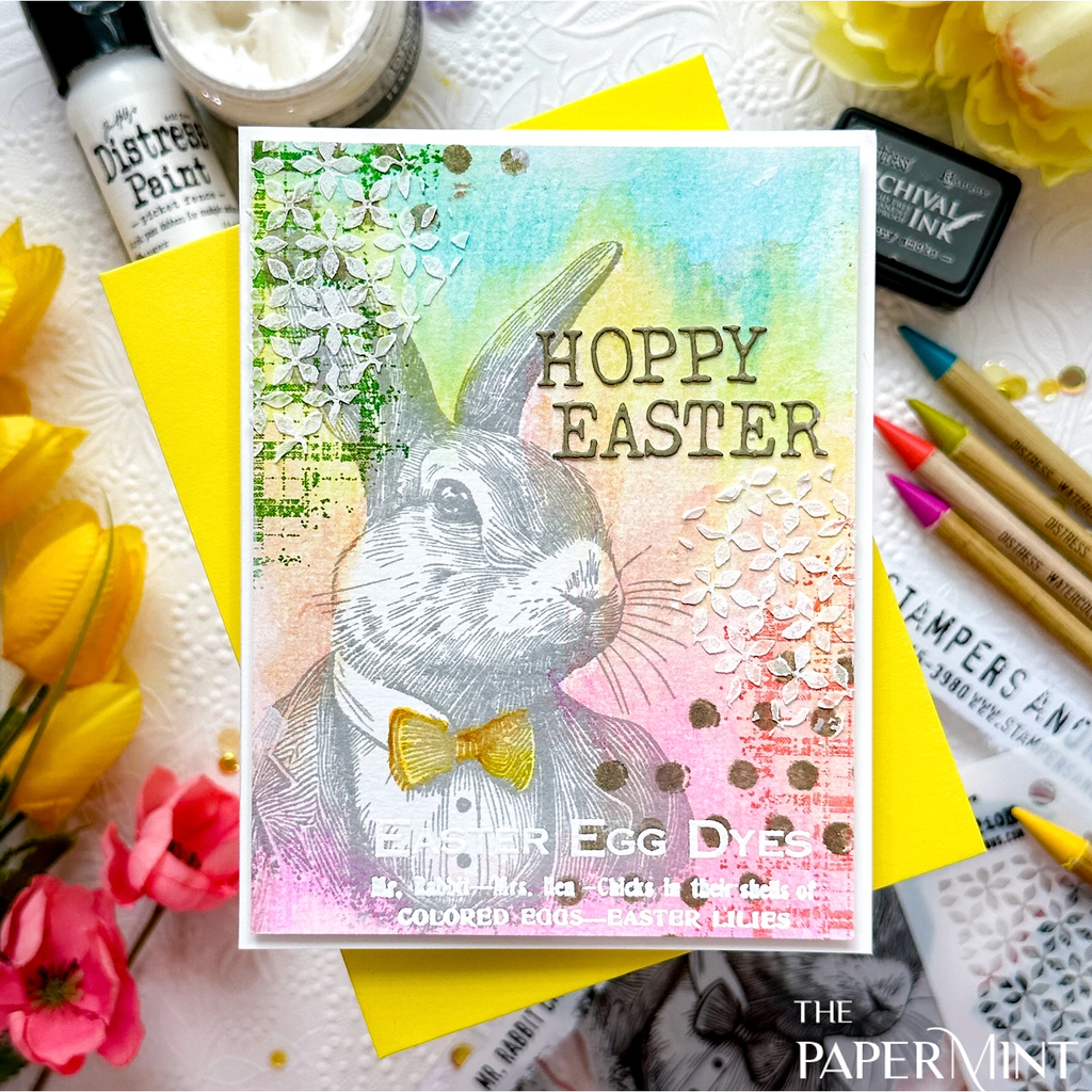 Tim Holtz Distress Archival Hickory Smoke Reinker Ranger ard51114 Pretty Easter Card | color-code:ALT01