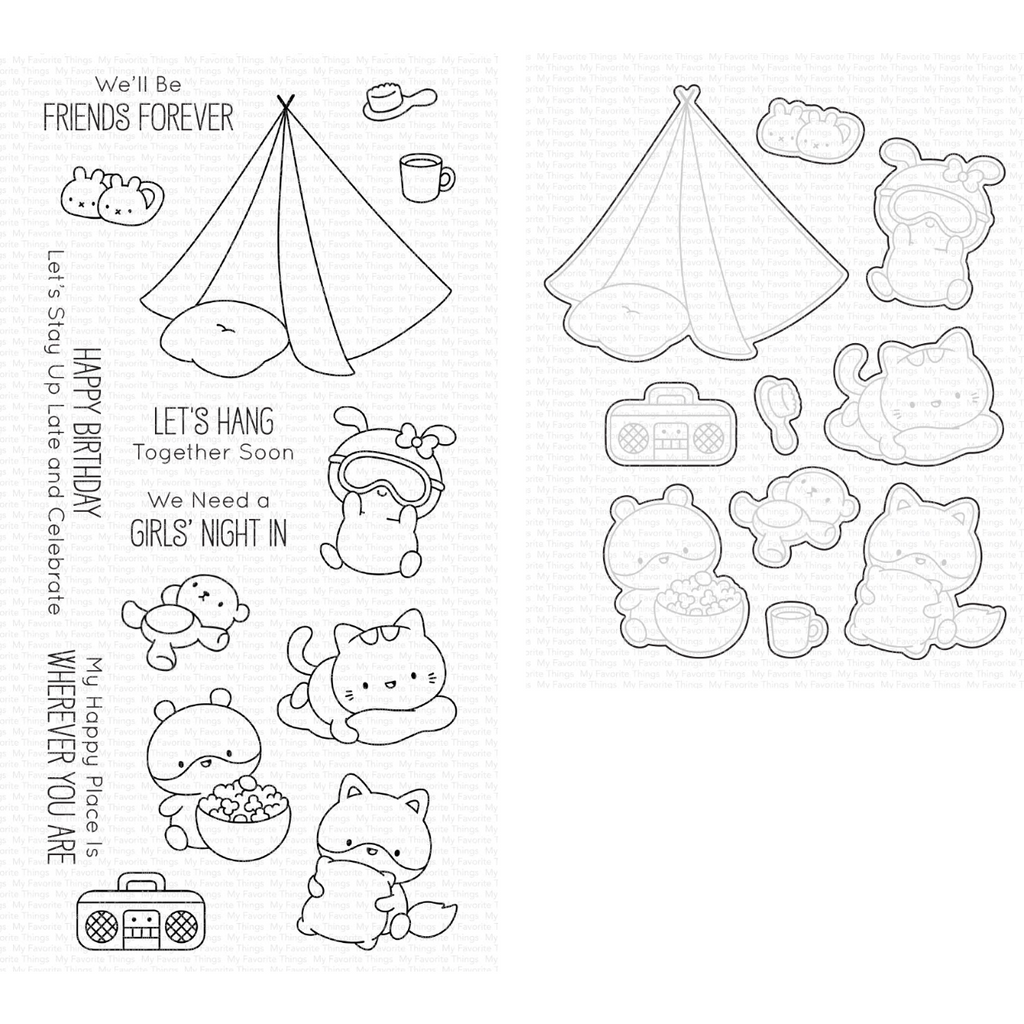 My Favorite Things Girls' Night In Clear Stamps and Dies Set