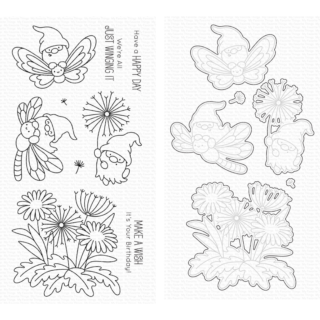 My Favorite Things Wings and Wishes Clear Stamps and Dies