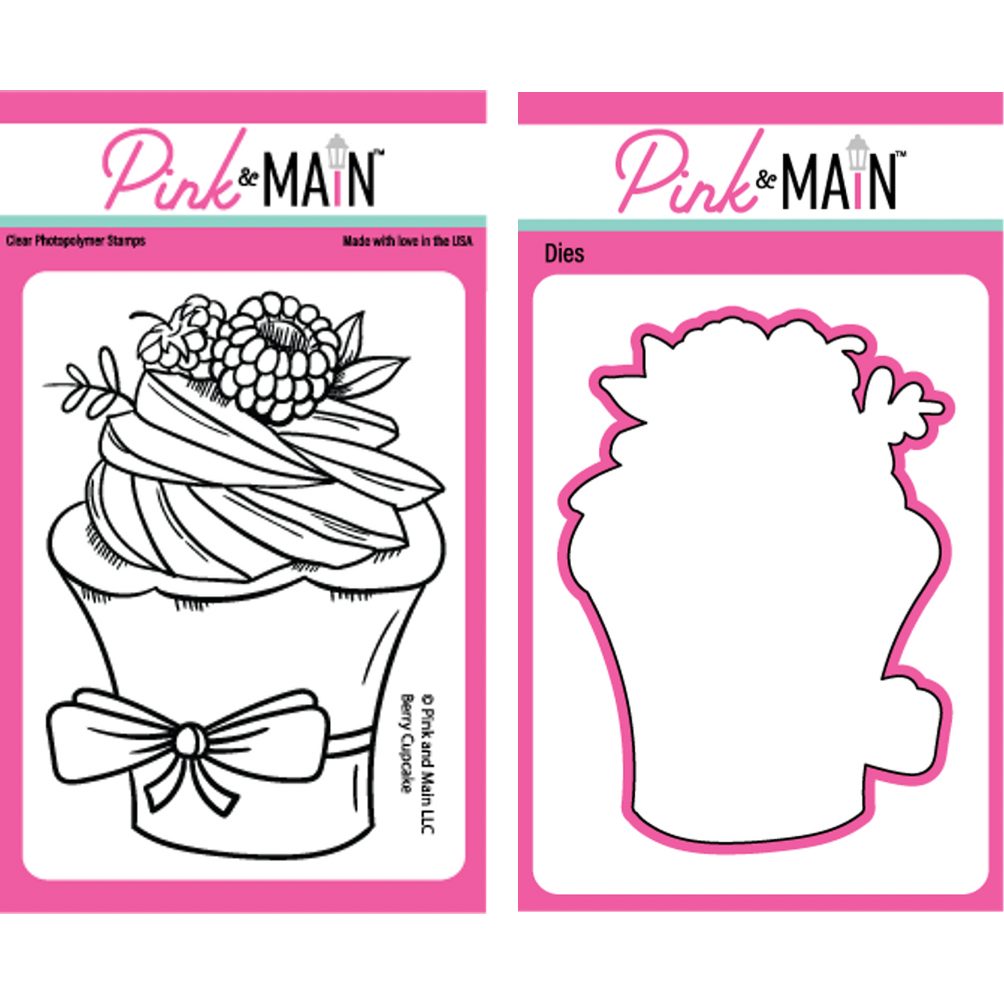 Pink and Main Berry Cupcake Clear Stamp and Die Set