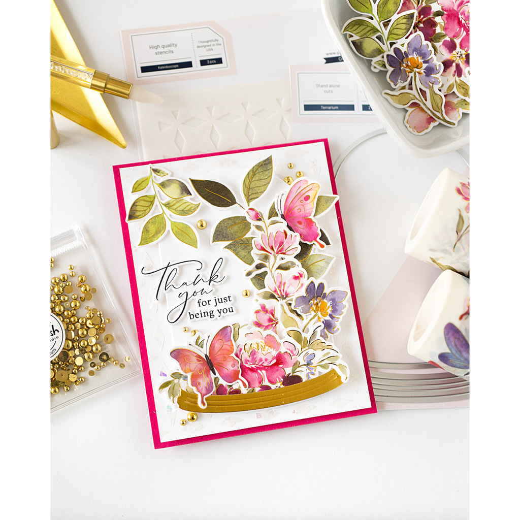 Pinkfresh Studio Artsy Floral Washi Tape 241024 Being You Card | color-code:ALT02