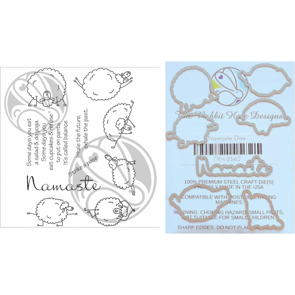 The Rabbit Hole Designs Namaste Clear Stamp and Die Set