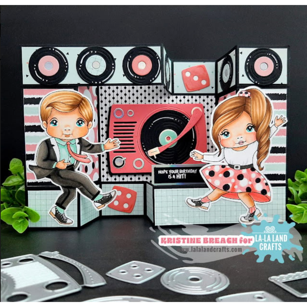 La-La Land Crafts Retro Turntable Dies 8839 let's dance