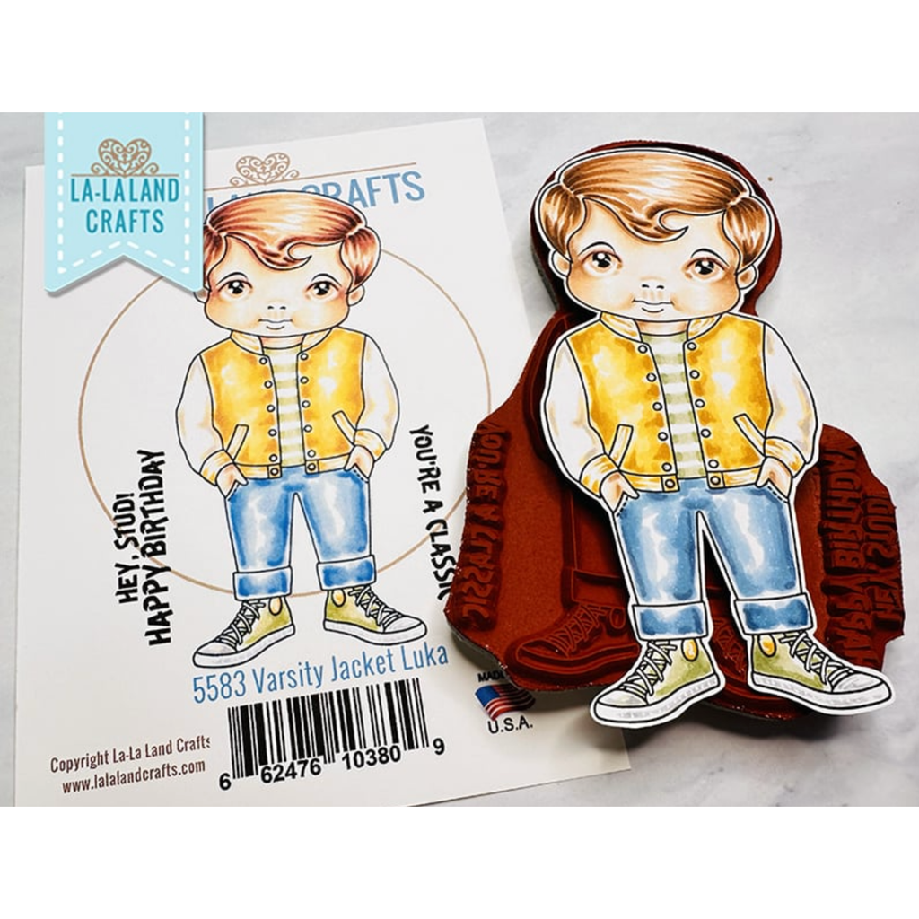 La-La Land Crafts Varsity Jacket Luka Cling Stamp 5583 product image