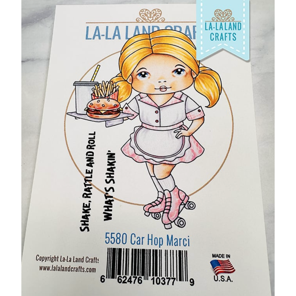 La-La Land Crafts Car Hop Marci Cling Stamp 5580