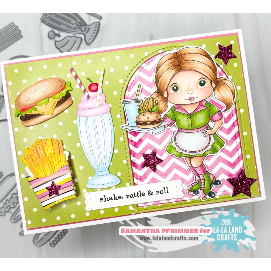 La-La Land Crafts Car Hop Marci Cling Stamp 5580 let's eat