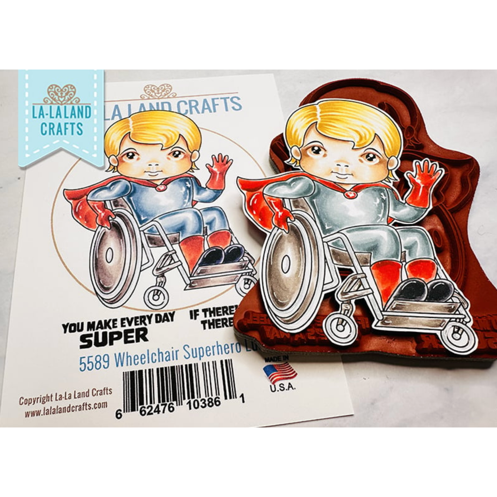 La-La Land Crafts Wheelchair Superhero Luka Cling Stamp 5589 product image