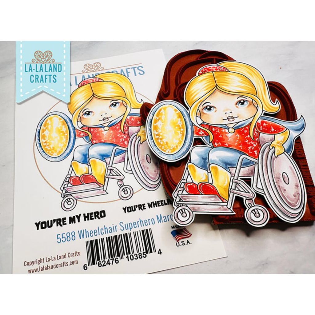 La-La Land Crafts Wheelchair Superhero Marci Cling Stamp 5588 product image