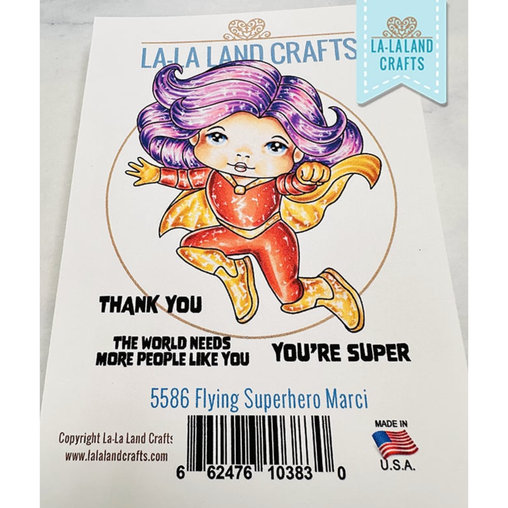 La-La Land Crafts Flying Superhero Marci Cling Stamp 5586