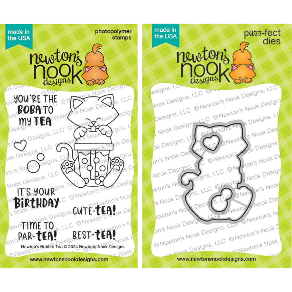 Newton's Nook Designs Newton's Bubble Tea Clear Stamp and Die Set