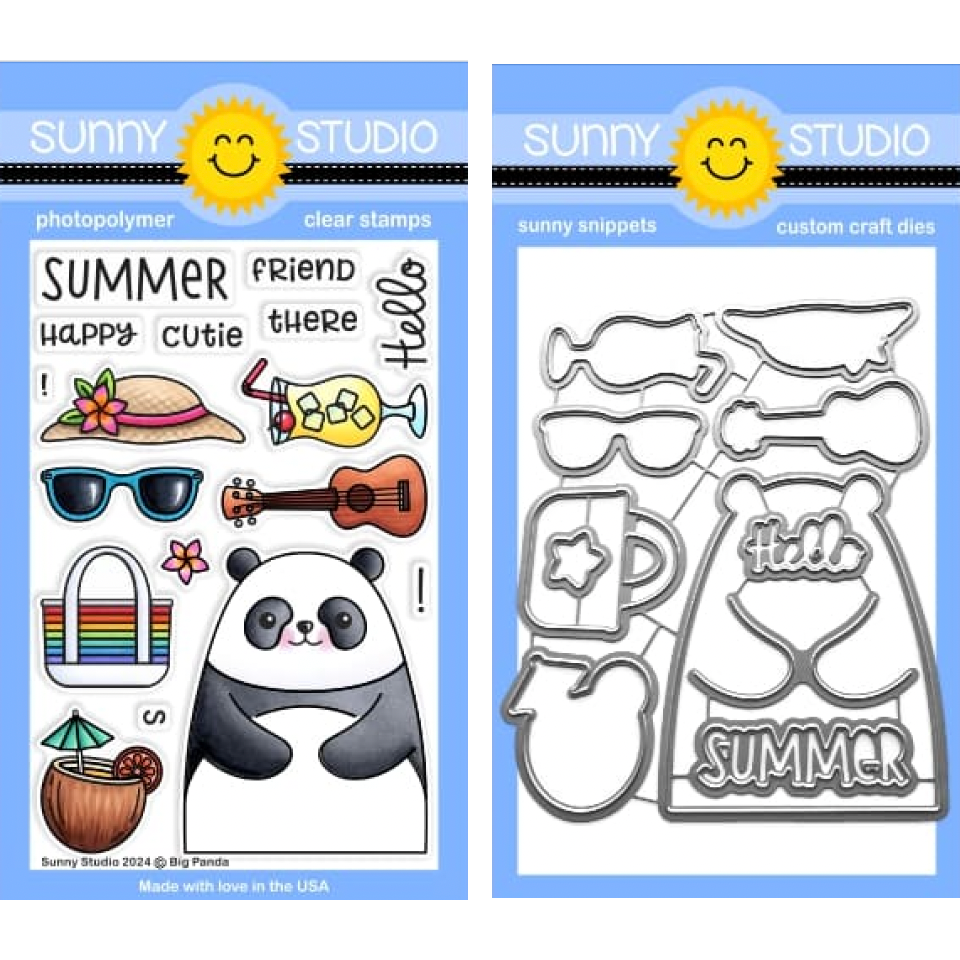 Sunny Studio Big Panda Clear Stamp and Die Set