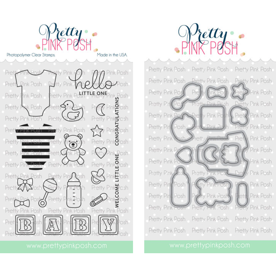 Pretty Pink Posh Baby Basics Clear Stamp and Die Set