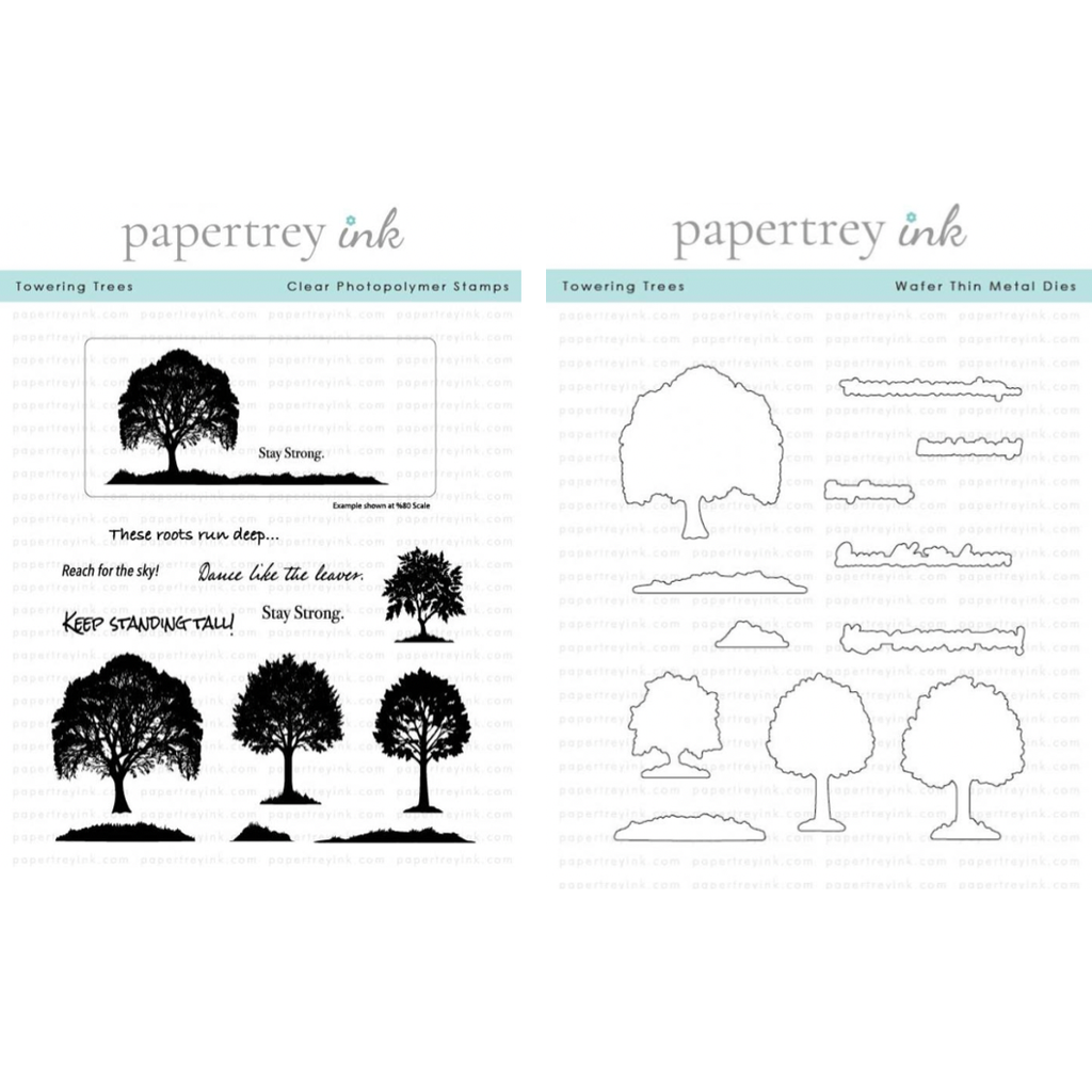 Papertrey Ink Towering Trees Clear Stamp and Die Set