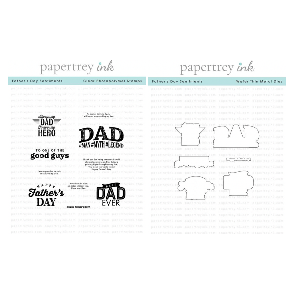 Papertrey Ink Father's Day Sentiments Clear Stamp and Die Set