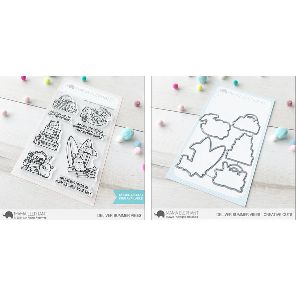 Mama Elephant Deliver Summer Vibes Clear Stamp and Die Set