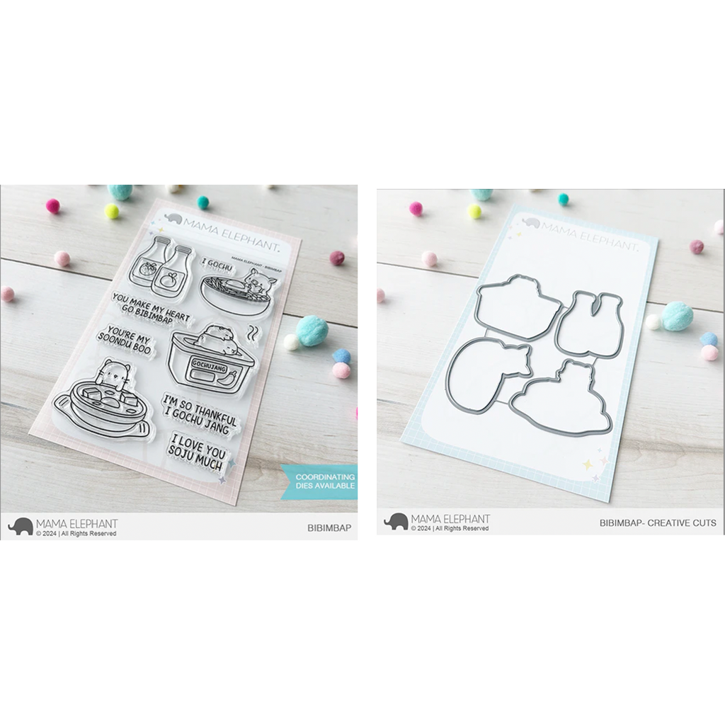 Mama Elephant Bibimbap Clear Stamps and Die Set