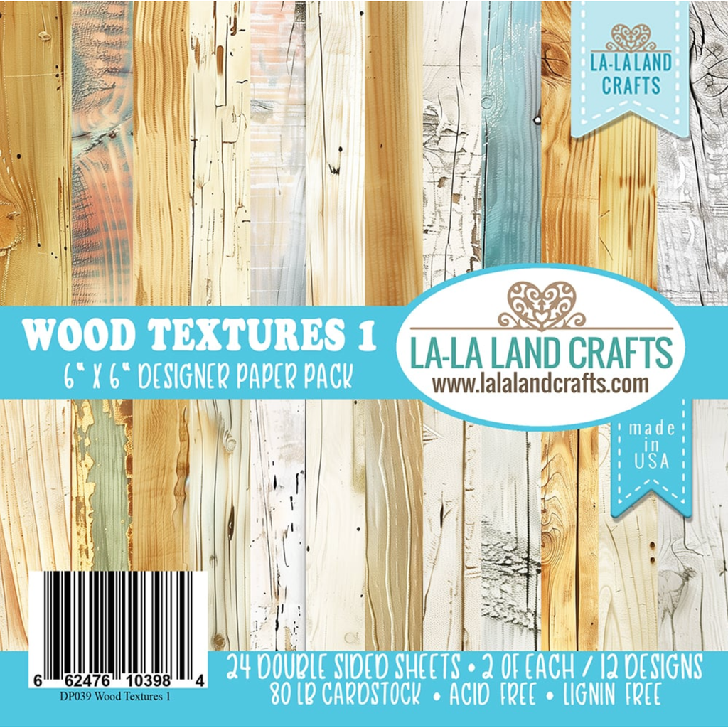 La-La Land Crafts Wood Textures 1 6x6 inch Paper Pack dp039