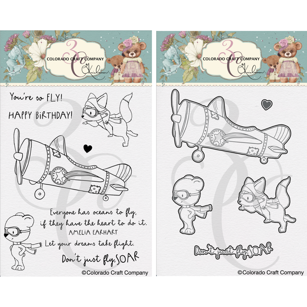 Colorado Craft Company Kris Lauren Oceans to Fly Clear Stamp and Die Set