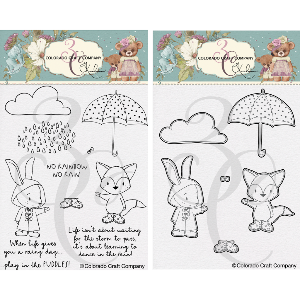 Colorado Craft Company Kris Lauren Dance in the Rain Clear Stamp and Die Set