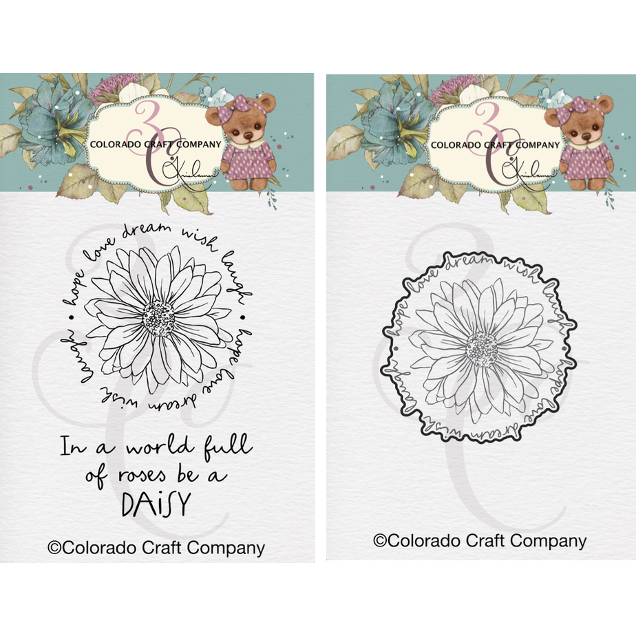 Colorado Craft Company Kris Lauren Daisy Mini Clear Stamp and Die Set