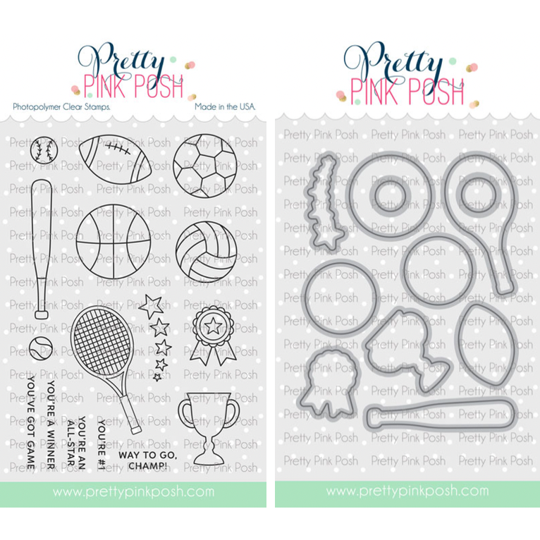 Pretty Pink Posh Sports Clear Stamp and Die Set