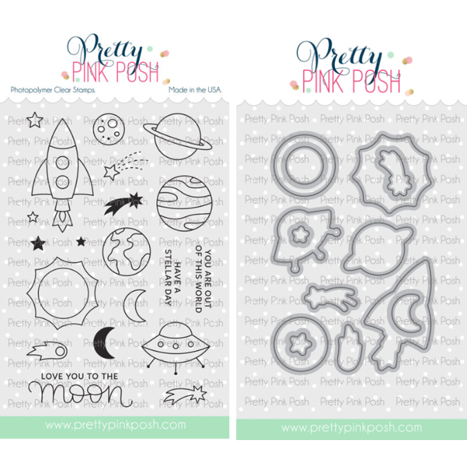 Pretty Pink Posh Outer Space Clear Stamp and Die Set