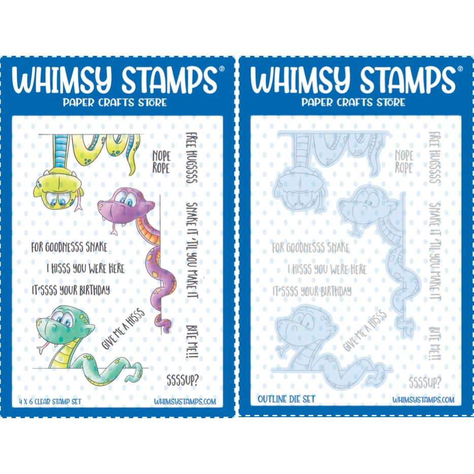 Whimsy Stamps Sassy Snakes Clear Stamp and Die Set