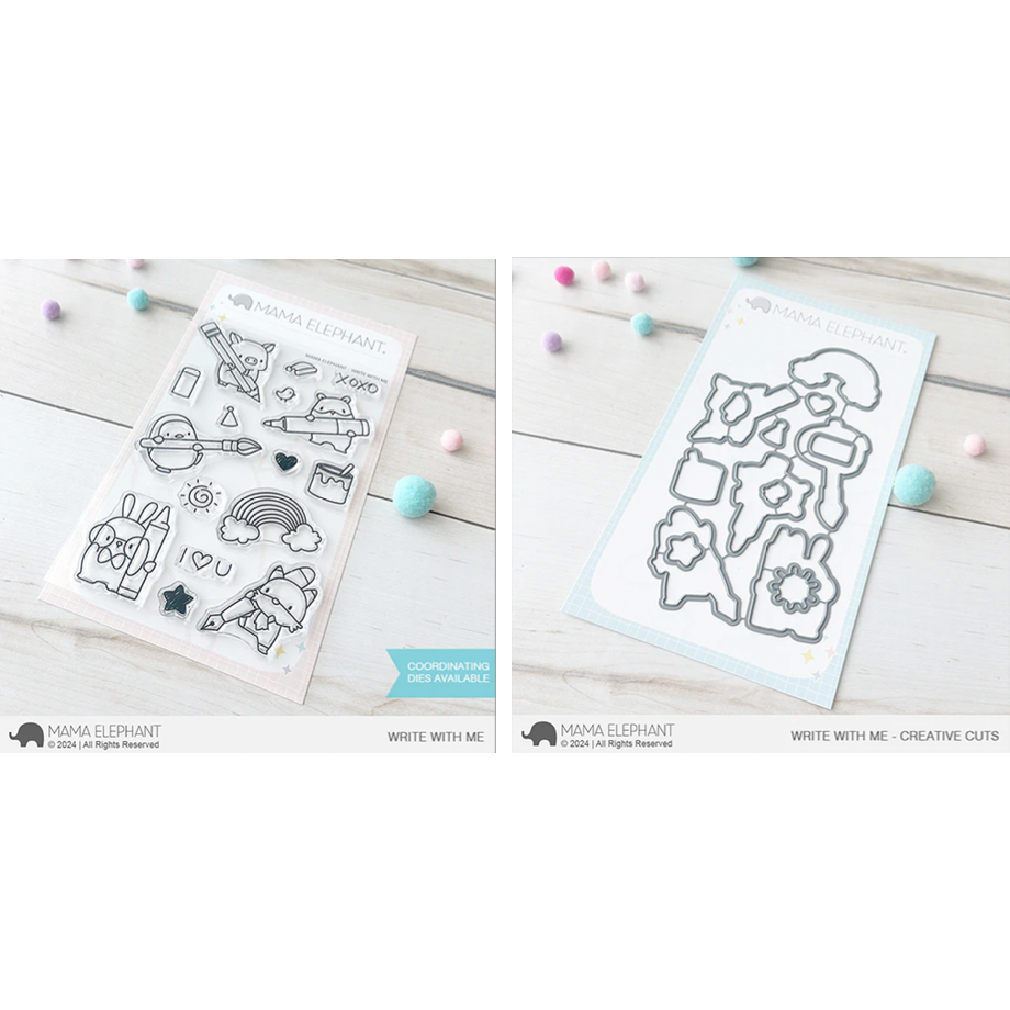 Mama Elephant Write With Me Clear Stamp and Die Set