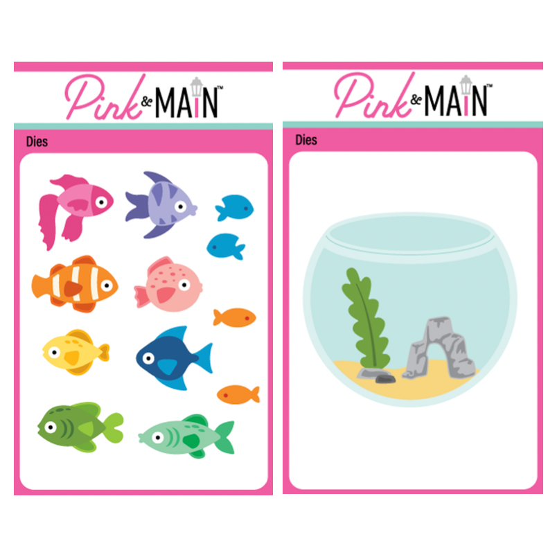 Pink and Main School of Fish and Fish Bowl Dies Set