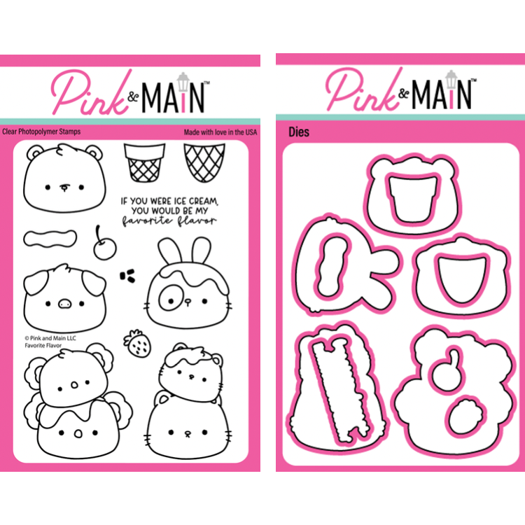 Pink and Main Favorite Flavor Clear Stamp and Die Set