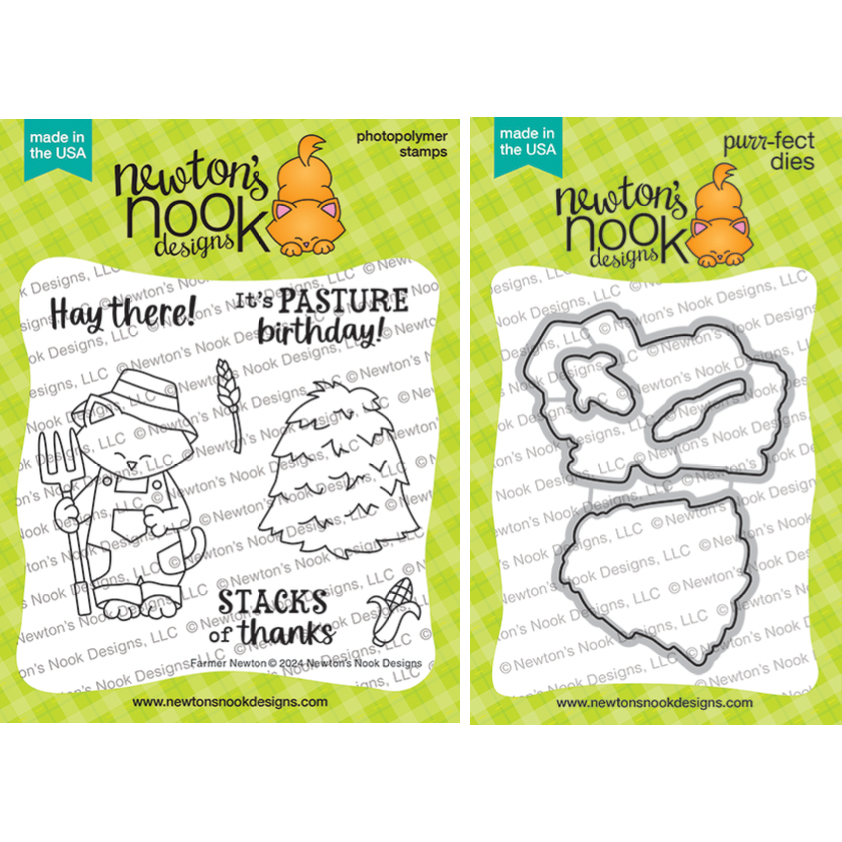 Newton's Nook Designs Farmer Newton Clear Stamp and Die Set