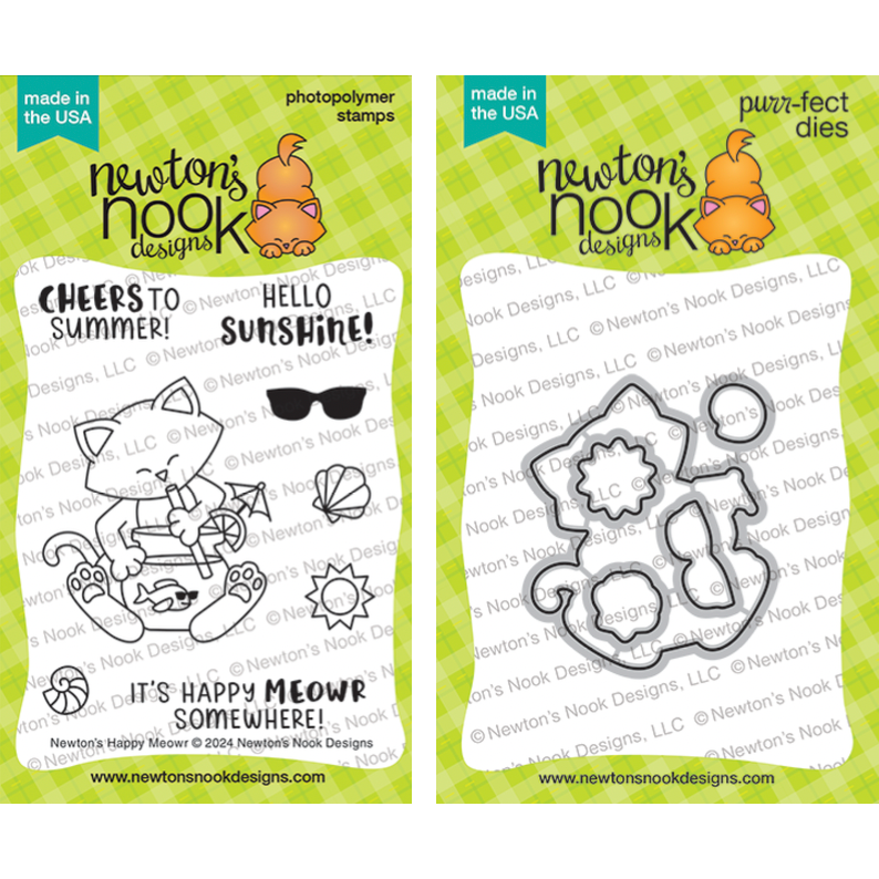 Newton's Nook Designs Newton’s Happy Meowr Clear Stamp and Die Set