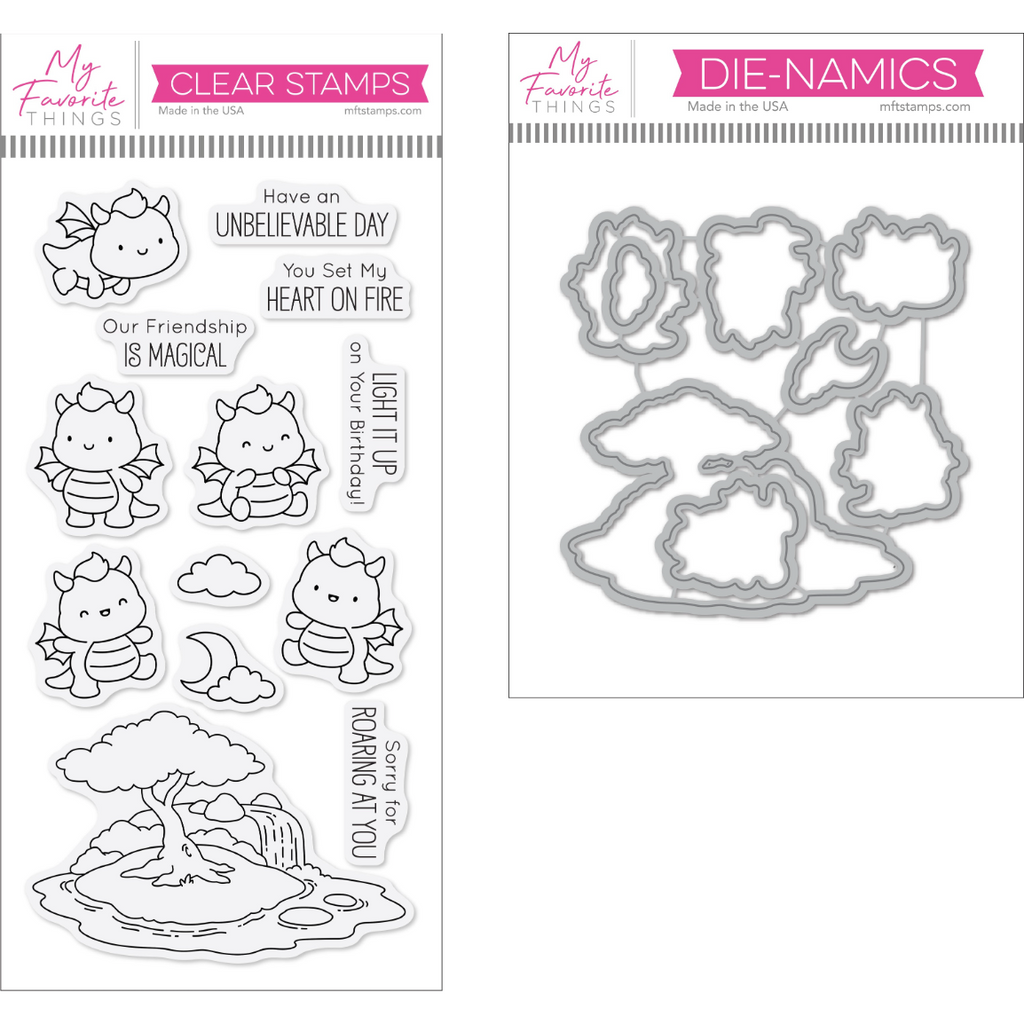 My Favorite Things Fiery Friends Clear Stamps and Dies Bundle