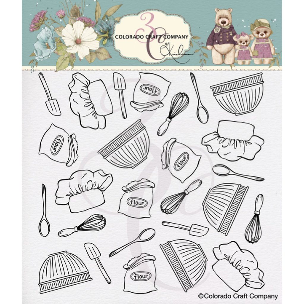 Colorado Craft Company Kris Lauren Baking Background Clear Stamps kl967