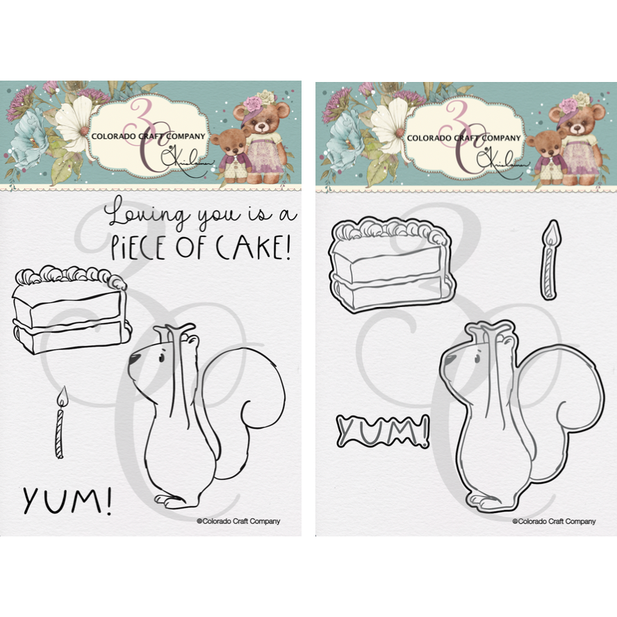 Colorado Craft Company Kris Lauren Piece of Cake Clear Stamp and Die Set