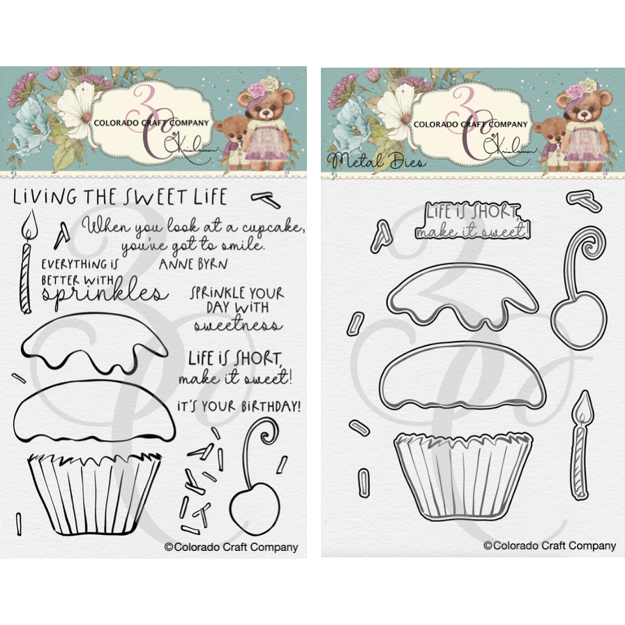 Colorado Craft Company Kris Lauren Sweet Life Clear Stamp and Die Set