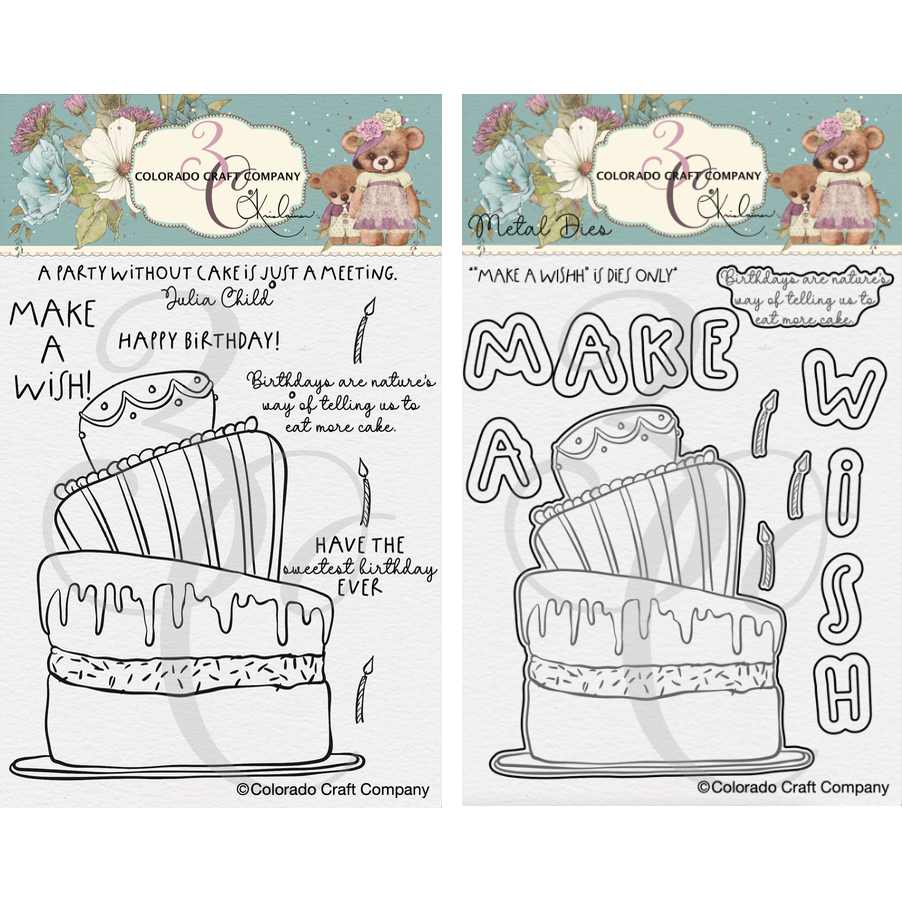 Colorado Craft Company Kris Lauren Eat More Cake Clear Stamp and Die