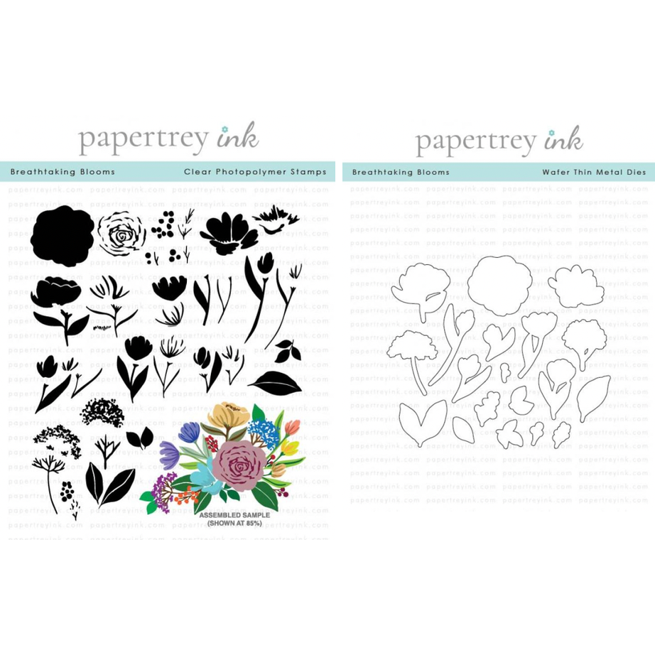 Papertrey Ink Breathtaking Blooms Clear Stamp and Die Set