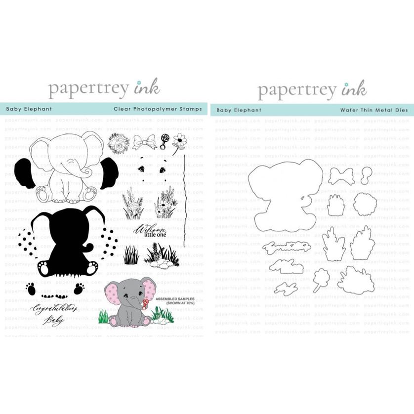 Papertrey Ink Baby Elephant Clear Stamp and Die Set