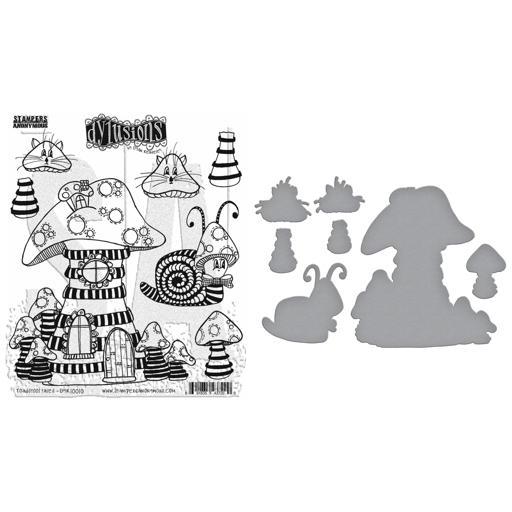 Dyan Reaveley Dylusions Toadstool Tales Cling Stamp and Die Set