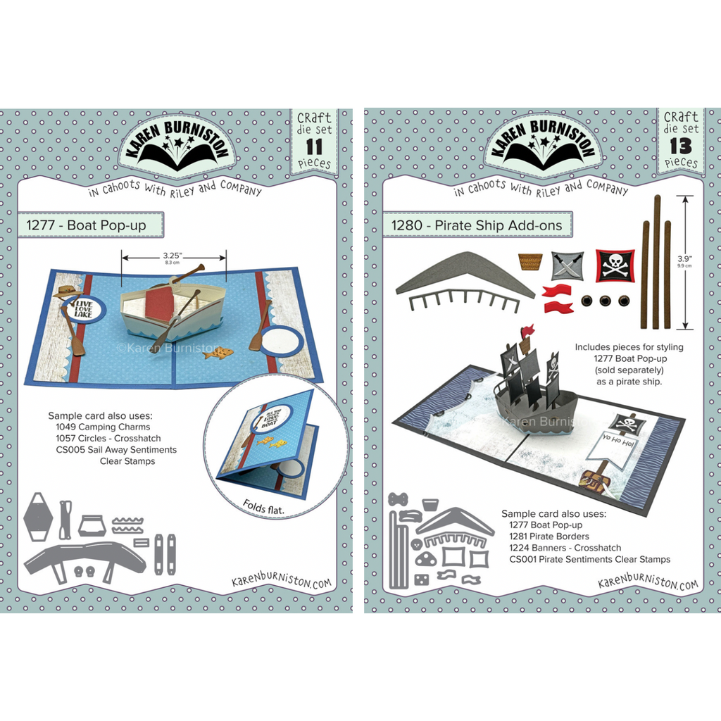 Karen Burniston Boat Pop Up and Pirate Ship Add Ons Die Set