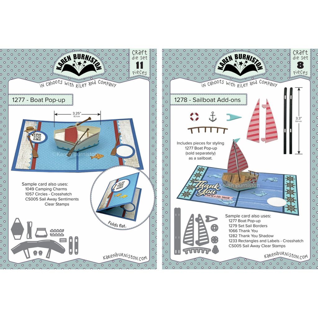 Karen Burniston Boat Pop Up and Sailboat Add Ons Die Set