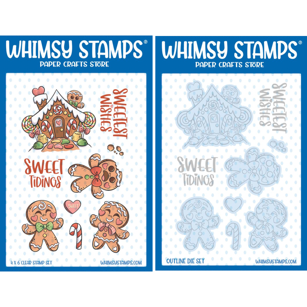 Whimsy Stamps Sweet Gingerbread Couple Clear Stamps and Outline Dies